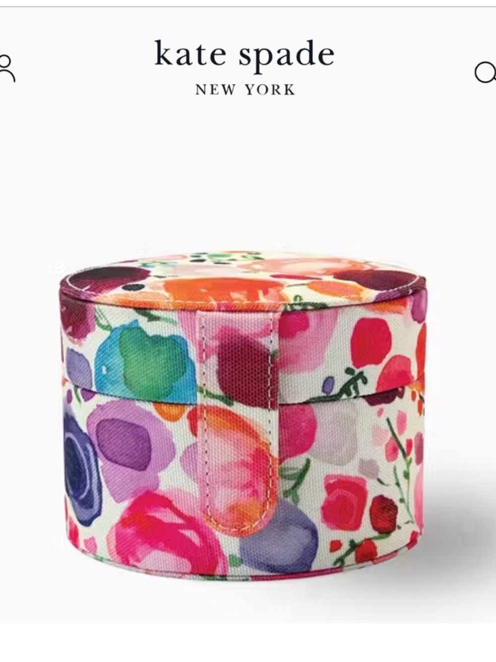 NWT Kate Spade Floral Multicolor Round Travel Jewelry Organizer